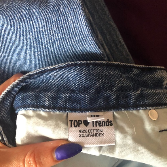 Floral Print Top Trend Woman Jeans Blue - Picture 7 of 8